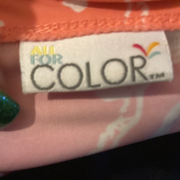 All for color pink and white silk women’s top large - Picture 3 of 3